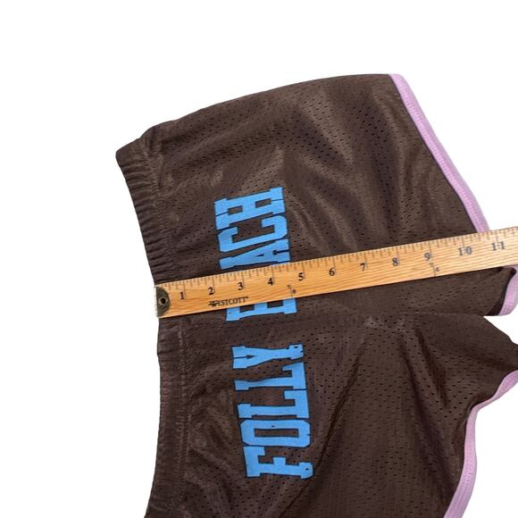 Miami Style Sport Perforated Folly Beach Running Shorts Brown Pink Size Large - Picture 8 of 8